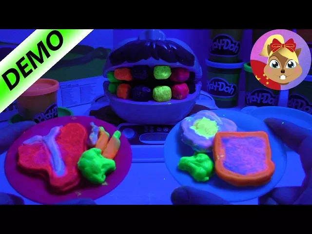 培乐多 play doh 自制夜光 彩泥粘土花椰菜 蘑菇 胡萝卜 煎牛排 三明治,超级美味~